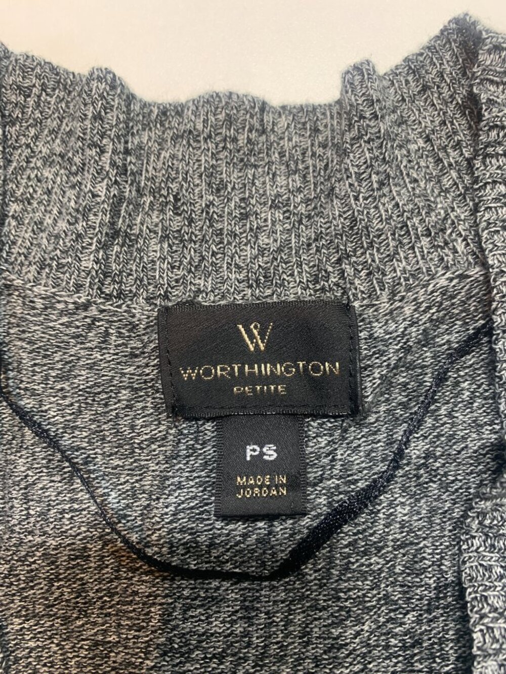 Worthington Petite Gray Marled Knit Sweater Long Sleeve Soft Cozy PS - Picture 6 of 8